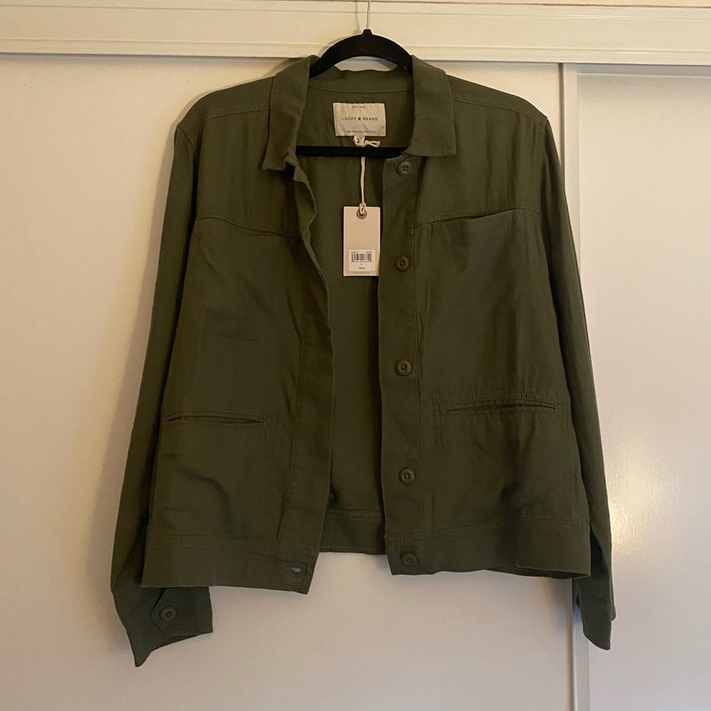 NWT Lucky Brand Army Green Utility Jacket - L